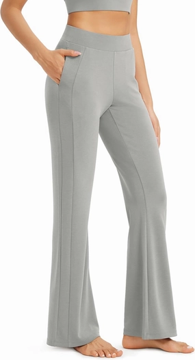 ODODOS Women's Modal Soft Mini Flared Pants with Pockets High Waist Pull-On Casual Lounge Pants-29/31" Inseam