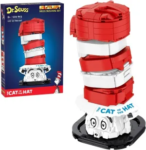 Officially Licensed Dr. Seuss Cat in The Hat Bust with Printed Parts, Includes 556 Pieces Multicolored Brick Building Set