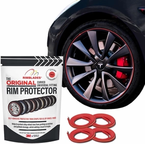 Original Red Alloy Wheel Protectors - DIY | 9 Colors Available | Universal Fit For All Wheels | Durable Rim Guards | Car Wheel Scratch Protection | Rim Protection