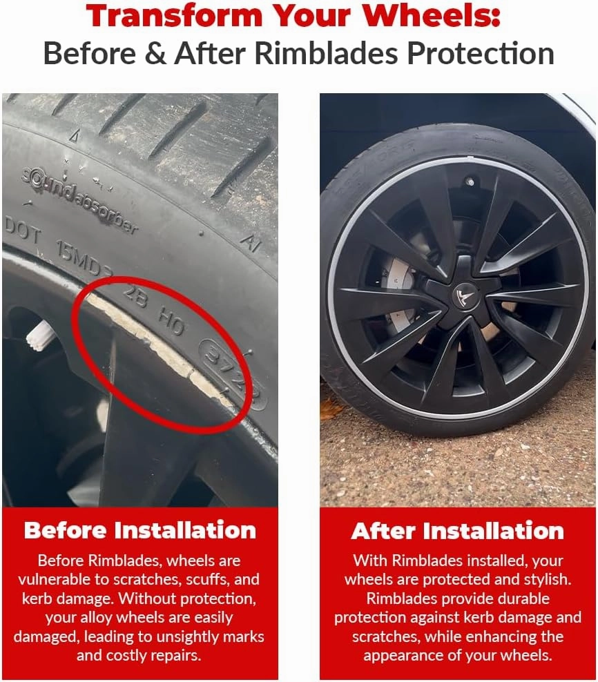 Original Red Alloy Wheel Protectors - DIY | 9 Colors Available | Universal Fit For All Wheels | Durable Rim Guards | Car Wheel Scratch Protection | Rim Protection