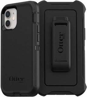 OtterBox iPhone 12 Mini (Only) Defender Series Case - Black, Rugged & Durable, with Port Protection, Includes Holster Clip Kickstand