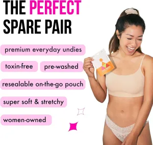 Panties For Your Purse: Mid-Rise Lace Thong, Bachelorette Party Favors, 4 Pack