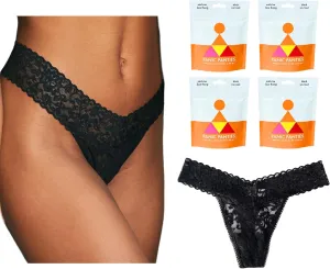 Panties For Your Purse: Mid-Rise Lace Thong, Bachelorette Party Favors, 4 Pack