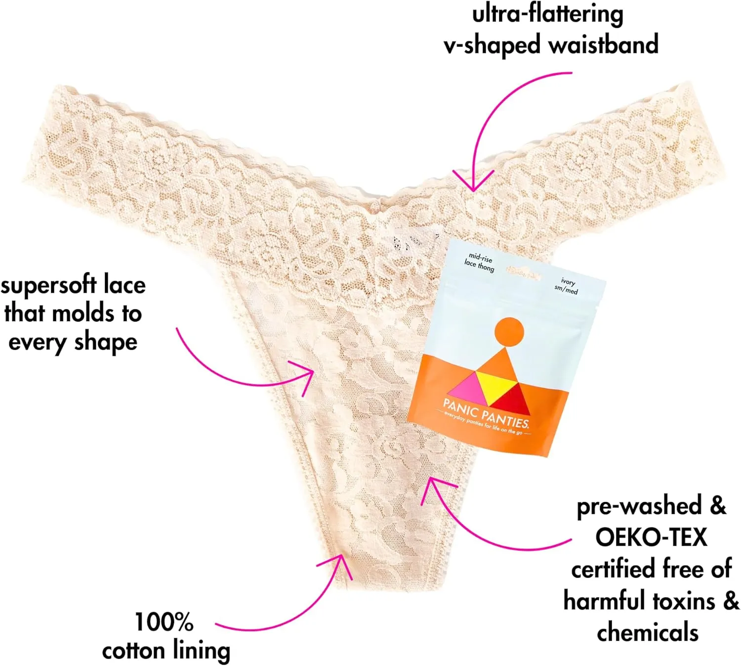 Panties For Your Purse: Mid-Rise Lace Thong, Bachelorette Party Favors, 4 Pack