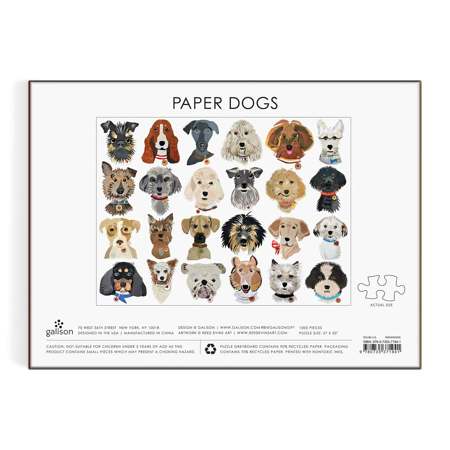 Paper Dogs 1000 Pc Puzzle