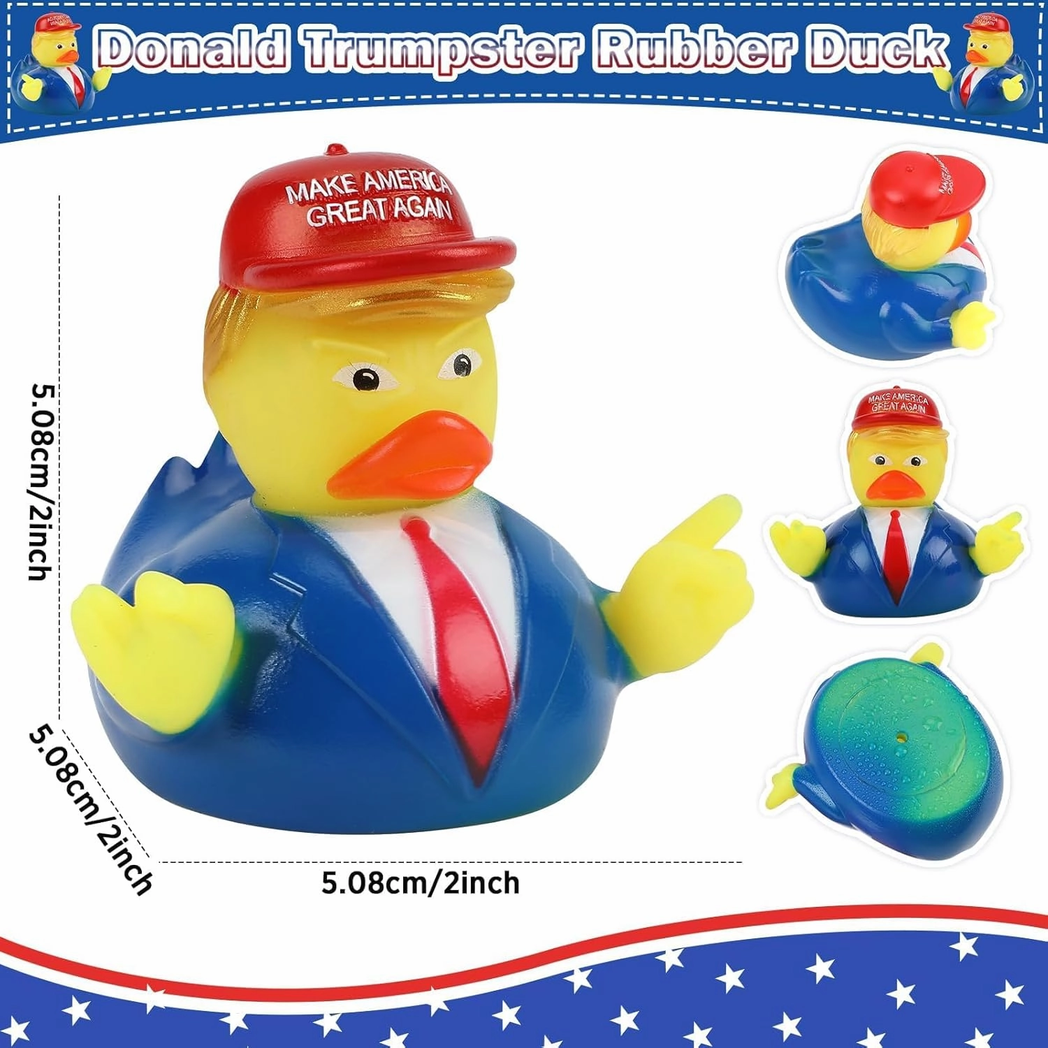 party greeting 24 Pcs Ronald Trampster Rubber Duck Update 2025 Ronald Trampster Rubber Duck for President MAGA New Funny Baby Bath Duckies Toy for Election Ducking Baby Shower Kids Adults Men Gift