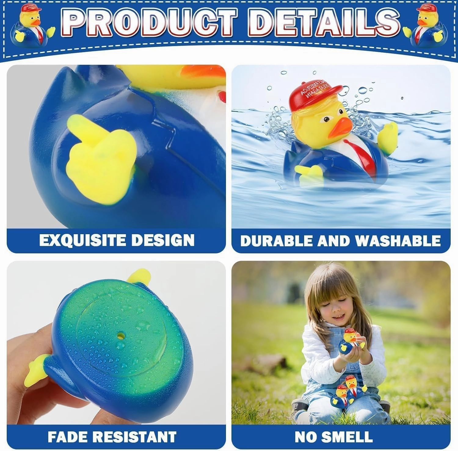party greeting 24 Pcs Ronald Trampster Rubber Duck Update 2025 Ronald Trampster Rubber Duck for President MAGA New Funny Baby Bath Duckies Toy for Election Ducking Baby Shower Kids Adults Men Gift