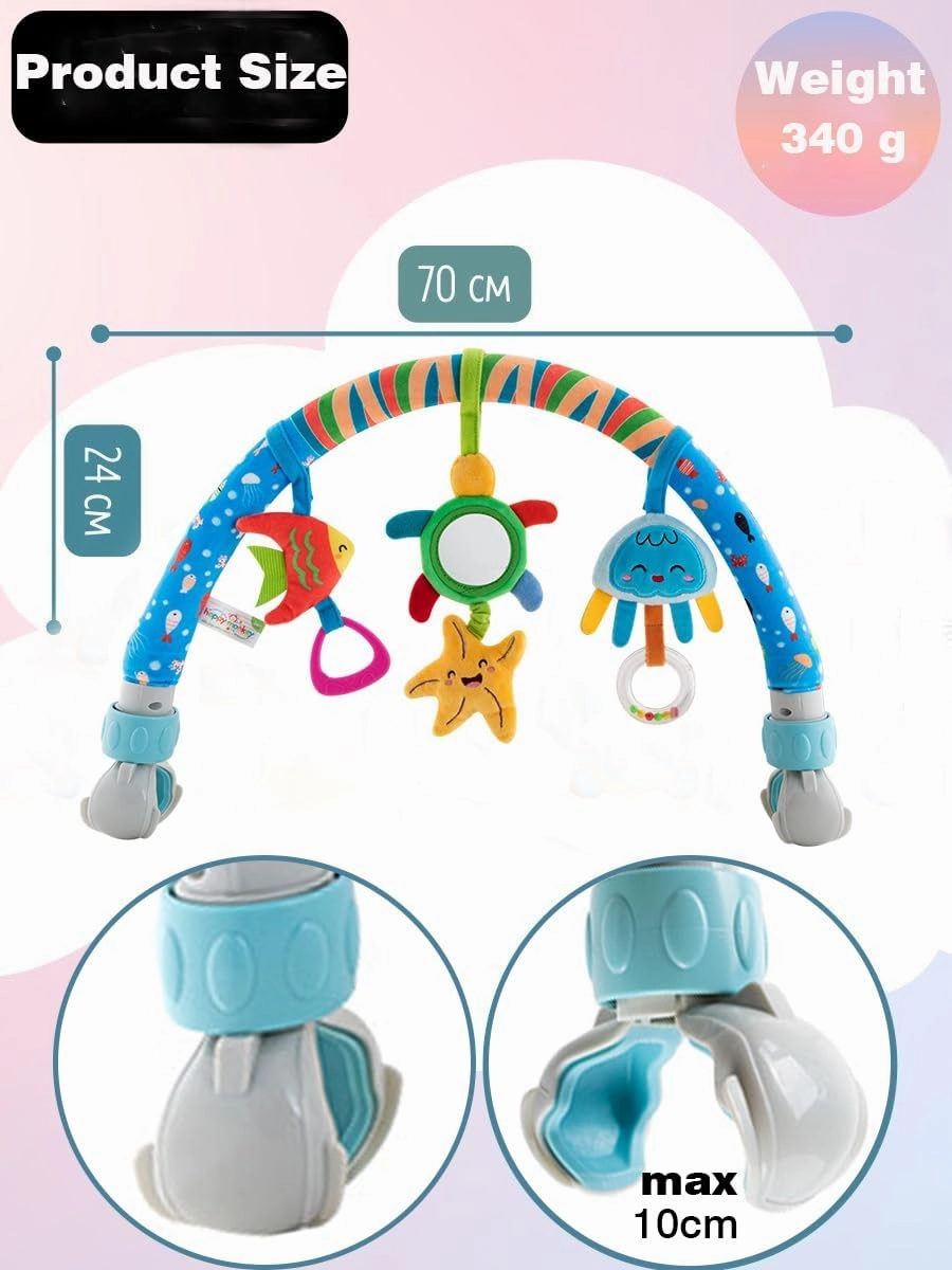 Pau1Hami1ton Baby Stroller Arch Toys, Car Seat Toys,Bouncer Toy Bar/Mobile for Bassinet,Adjustable Baby Hanging Toys Fit for Crib Bed,Stroller,Car Seat,Baby Gifts.S-19(Star)