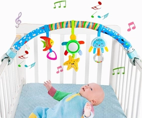 Pau1Hami1ton Baby Stroller Arch Toys, Car Seat Toys,Bouncer Toy Bar/Mobile for Bassinet,Adjustable Baby Hanging Toys Fit for Crib Bed,Stroller,Car Seat,Baby Gifts.S-19(Star)