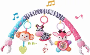PauHami1ton Car Seat & Stroller Toy Bar/Mobile, Adjustable Hanging Toys for Crib/S-19(Pink Zebra)