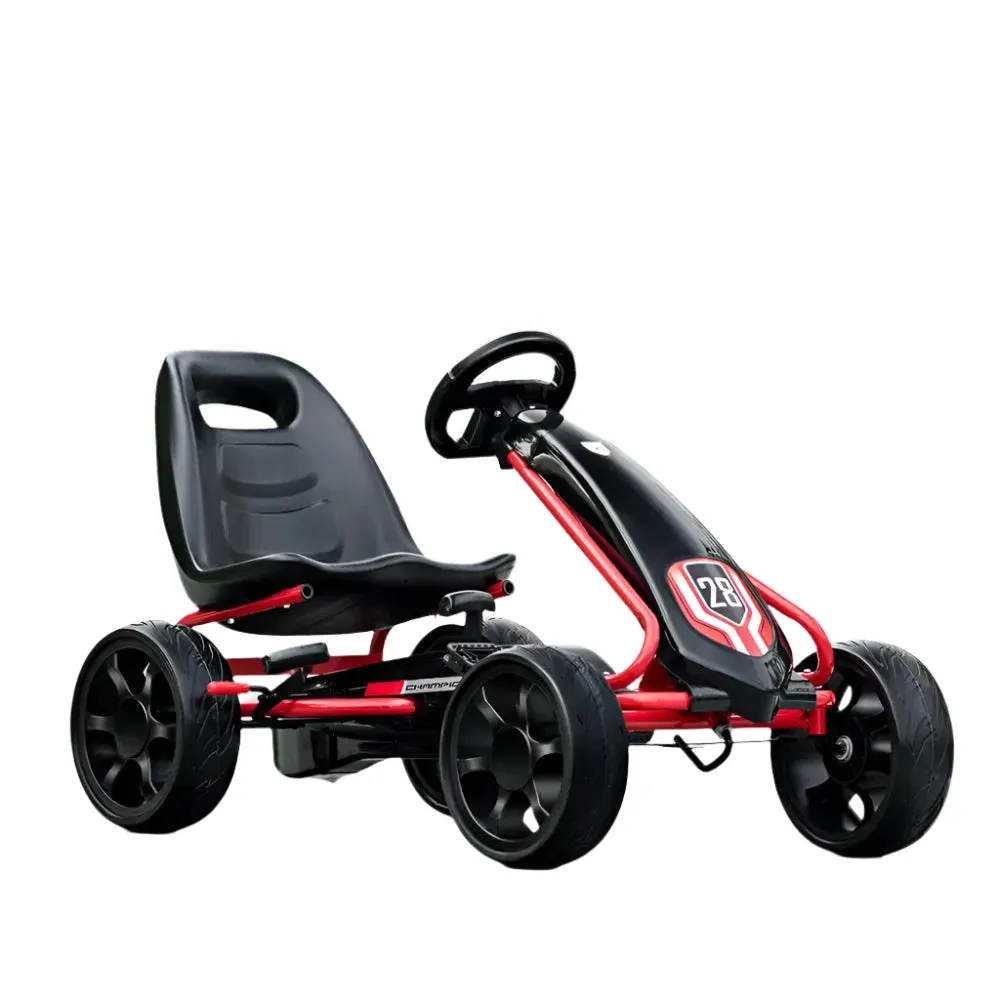 Pedal Go Kart Kids Bike Car Ride on Toys w 4 Wheels and Adjustable Seat Black
