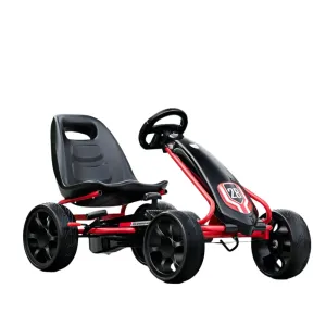 Pedal Go Kart Kids Bike Car Ride on Toys w 4 Wheels and Adjustable Seat Black