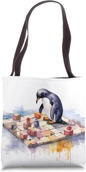 Penguin Solving A Puzzle. Intelligent, Problem-Solving, Cute Tote Bag