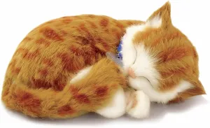 Perfect Petzzz - Original Petzzz Orange Tabby Cat, Realistic Lifelike Stuffed Interactive Pet Toy, Companion Pet with 100% Handcrafted Synthetic Fur