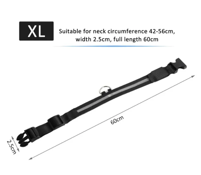 Pet Dog Collar Nylon LED Glowing Luminous Adjustable Collar