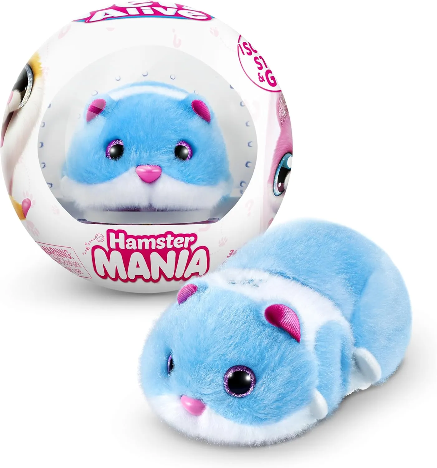 Pets Alive Hamstermania (Blue) by ZURU Hamster, Electronic Pet, 20  Sounds Interactive, Hamster Ball Toy for Girls and Children