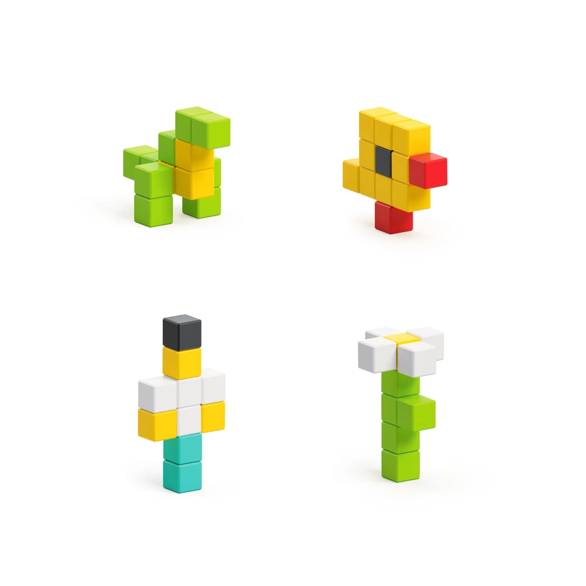PIXIO-50 Magnetic Blocks in 6 Colors  Free App