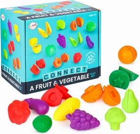 Play Fruits and Vegetables - Matching Color & Shape Toy, Sorting Toy for Kids, Educational and Motor Skills Development 12 Shapes Snap Toys for Toddlers, Ages 3 