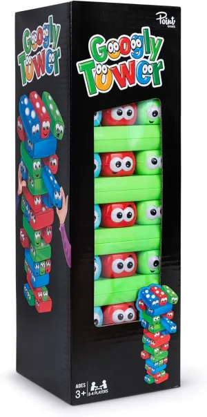 Point Games Googly Tower - Stacking Tower Game with Fun Design - Developmental & Interactive Puzzle, Test Stabilizing Skills- Ages 3 