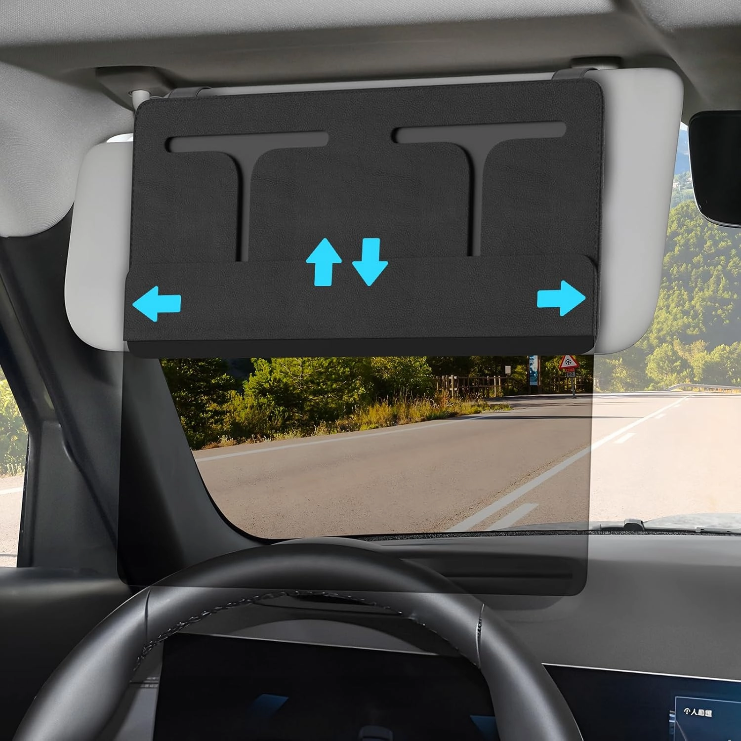 Polarized Car Sun Visor Extender, Upgraded Polarized Car Visor Extender Sun Blocker UV400, Universal Visor Extension for Car Visor, Adjustable Car Sun Visor, Glare, UV Protector-BLACK