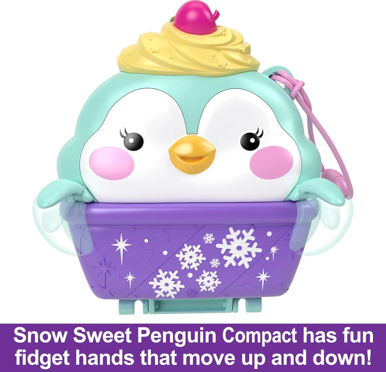 Polly Pocket Dolls & Playset, Snow Sweet Penguin Compact with 13 Accessories, Travel Toy with Fidget Exterior