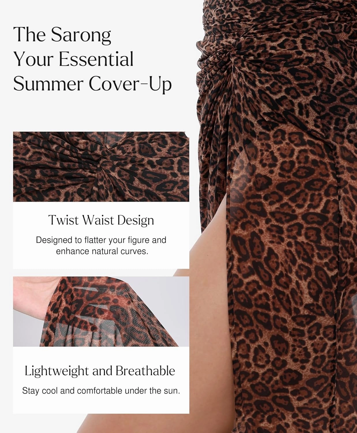 Popilush Swimsuit Coverup for Women - Mesh Swim Beach Bathing Suit Cover Ups Sarong Wraps Skirt Vacation Clothes