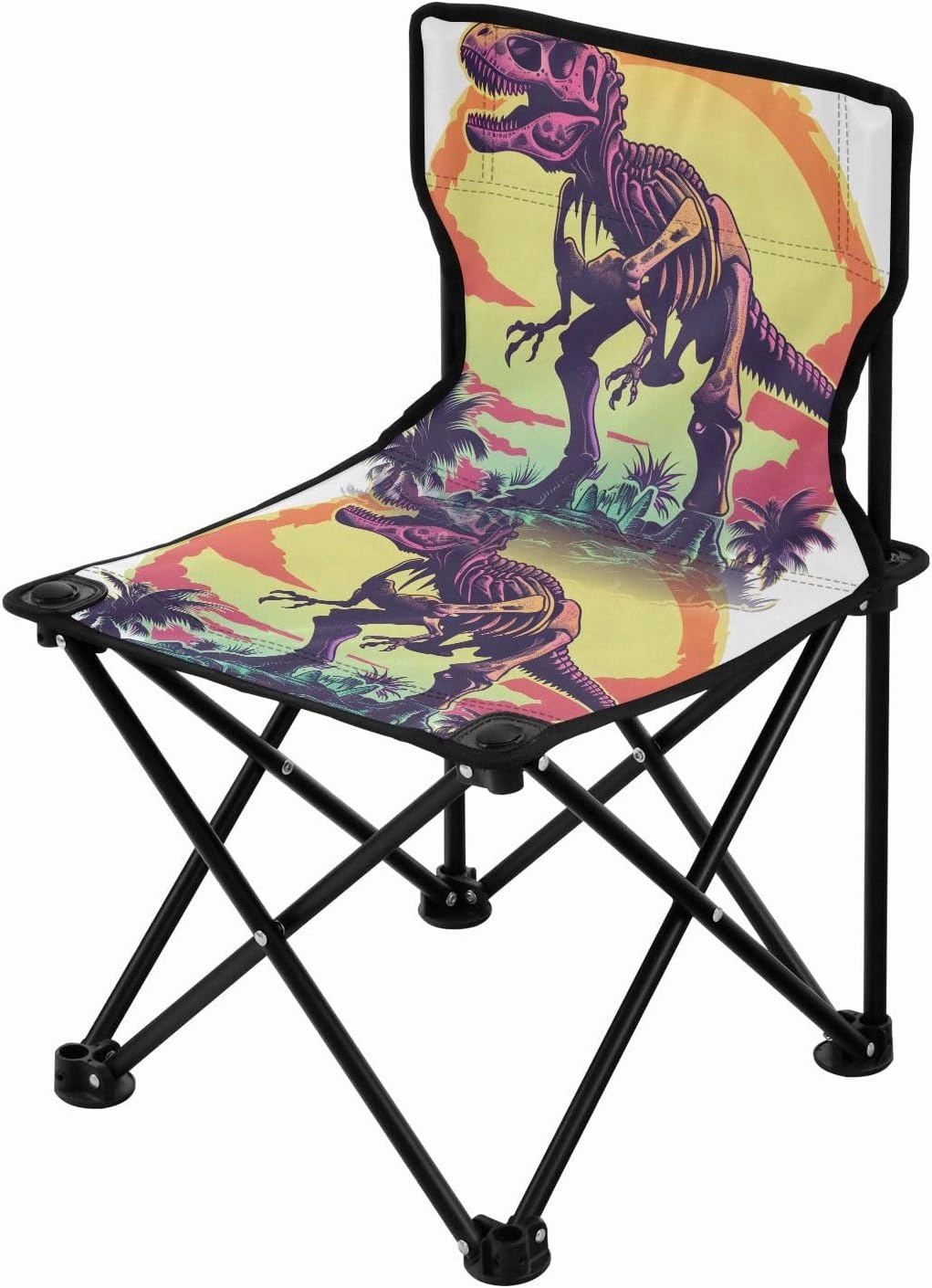 Portable Camping Folding Chairs Foldable Chair Small Dinosaur Skeleton Lightweight Backpacking Outdoor Outside Fishing
