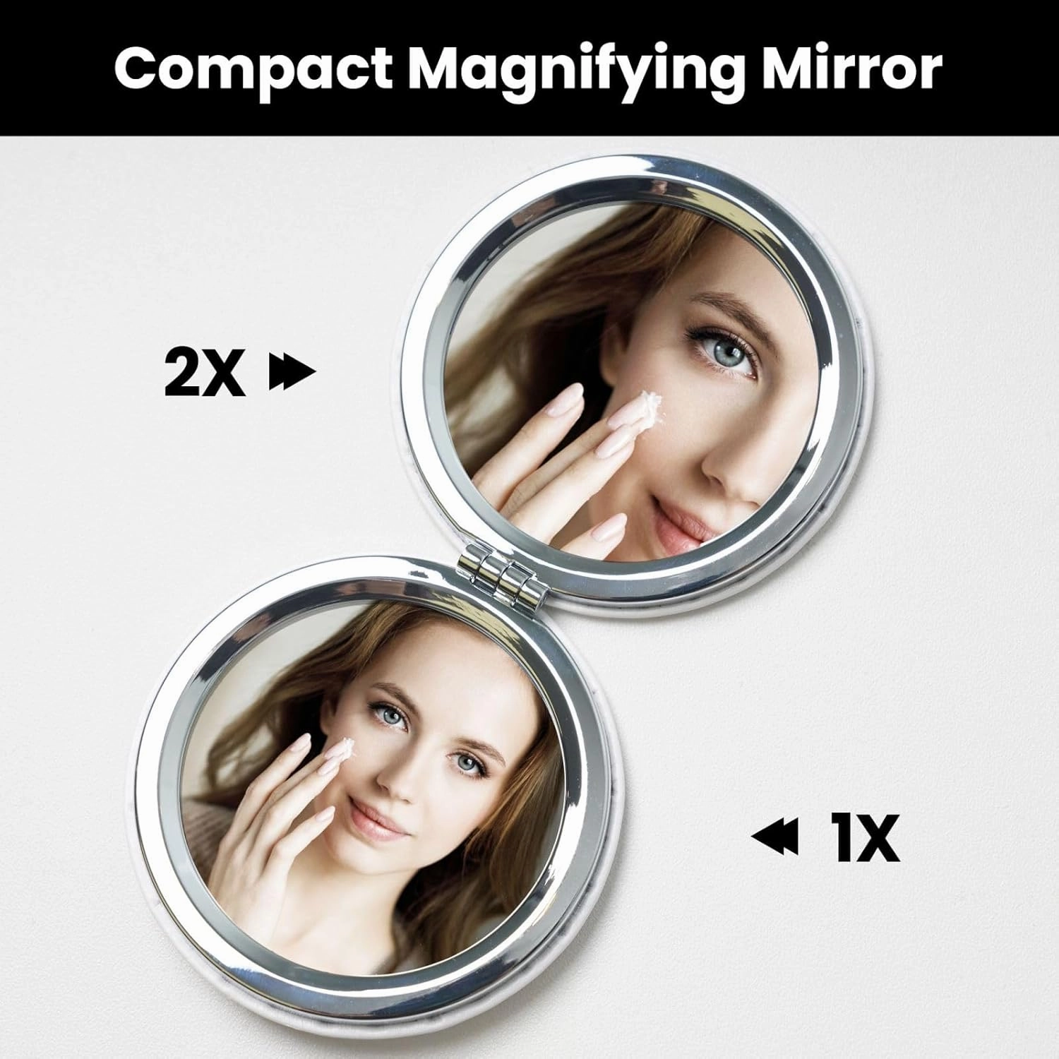 Portable Pocket Makeup Mirror Mysterious Cosmic Black Holes Travel Cosmetic Mirror Round Shape Print Magnifying Compact Mirror for Eyelash
