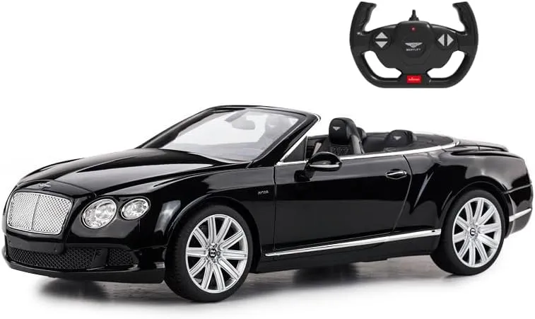 PowerTRC Remote Control Car, Bentley RC Cars 1:12 Scale Official Licensed Battery Operated Model Sports Car w/Headlights Gift Ideas Birthday for Adults & Boys Ages 6  Years Black