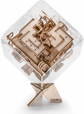 Pro - 3D Puzzles for Adults, Wooden Marble Maze Kit to Build, Play, & Display, 8" Cube, DIY Crafts for Teens, Brain Teaser Puzzles, 217 Pieces of Laser-Cut Wood