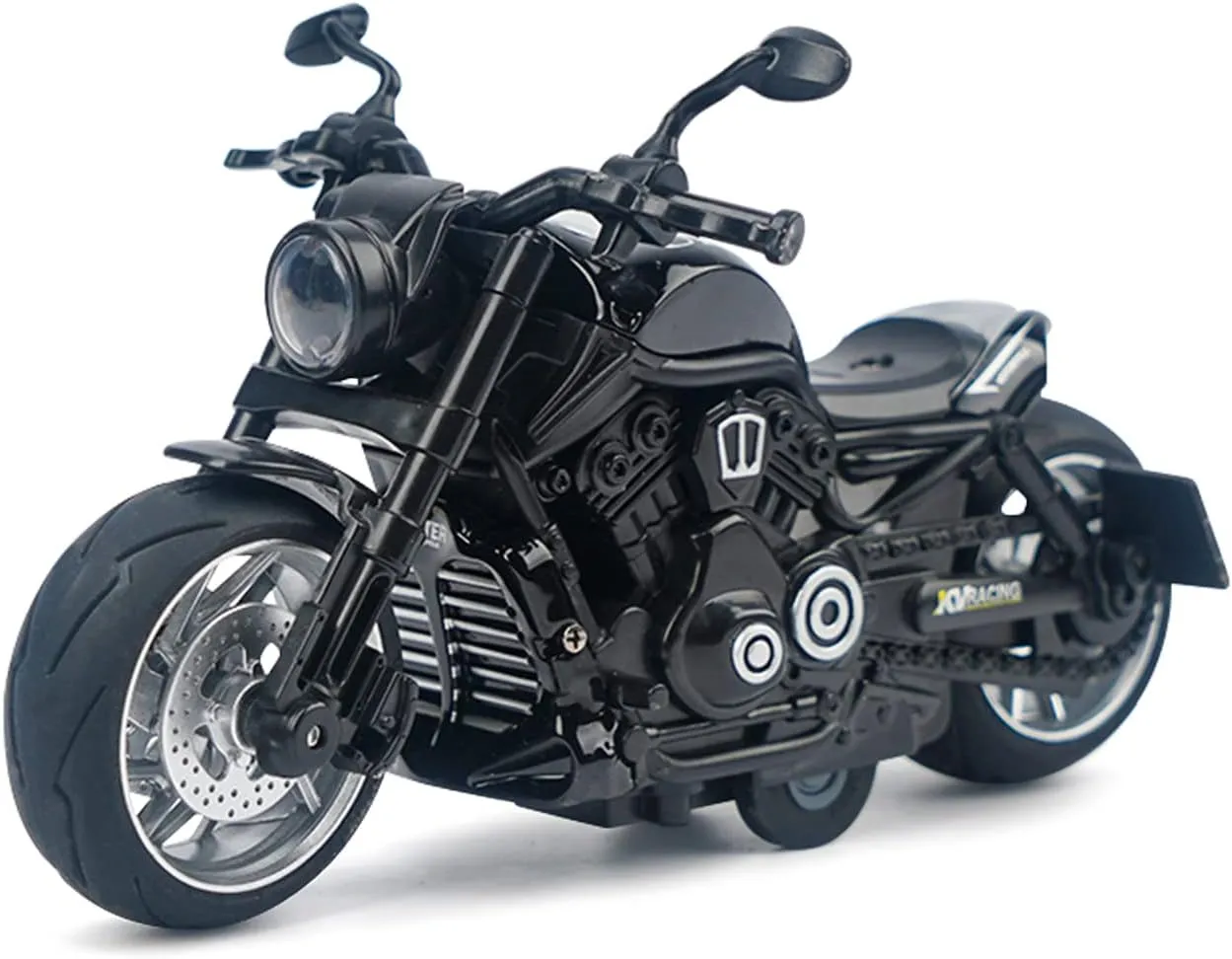 Pull Back Motorcycle Toys - Toy Motorcycle with Flashing Light up and Sounds for Aged 3  Kids Christmas Birthday Gifts. (Black)