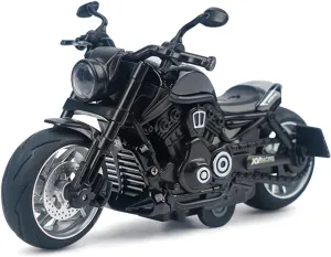 Pull Back Motorcycle Toys - Toy Motorcycle with Flashing Light up and Sounds for Aged 3  Kids Christmas Birthday Gifts. (Black)