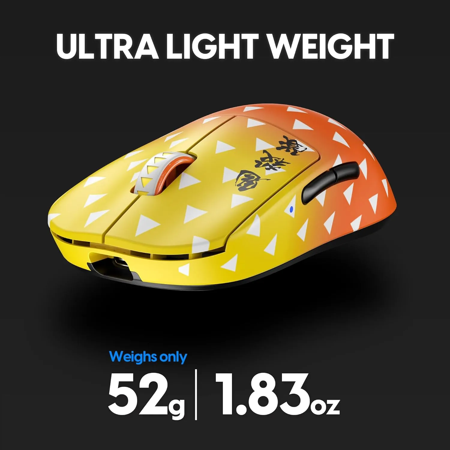 Pulsar Gaming Gears [Pulsar x Demon Slayer X2V2 Mini Wireless Gaming Mouse, Ultra Lightweight Mouse, Symmetrical PC Mac Computer Mice, Optical Switch, 26000 DPI,AGATSUMA ZENITSU (Superglide Included)