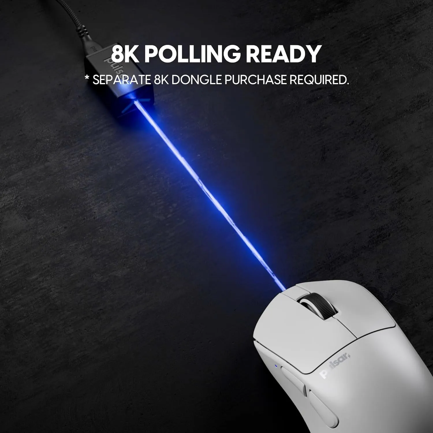 Pulsar Gaming Gears X3 Wireless Gaming Mouse, Ultra Lightweight (1.76 oz/50g), Hybrid Ergonomic, Optical Switch, 32000 DPI, 750 IPS, XS-1 Sensor, 8k Compatible (Mini, White)