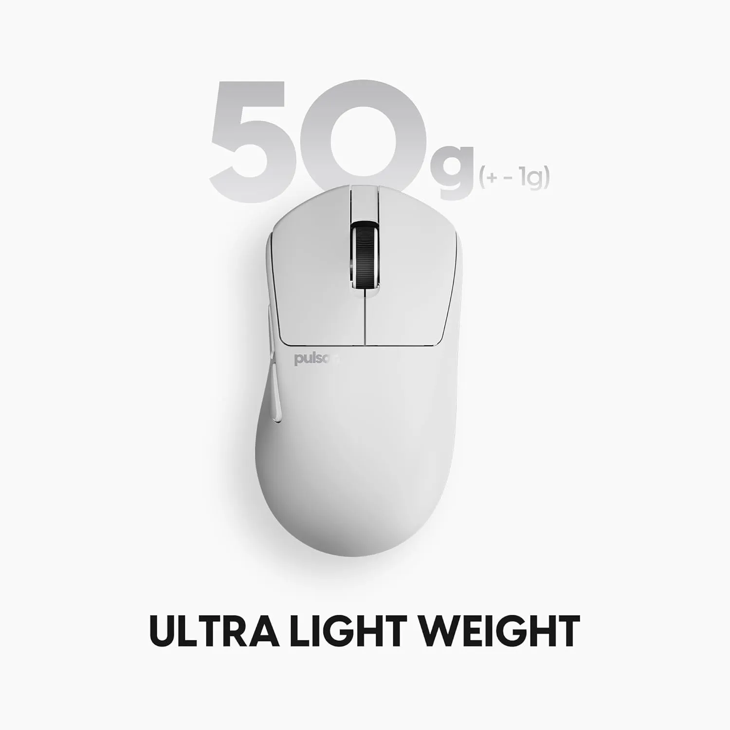 Pulsar Gaming Gears X3 Wireless Gaming Mouse, Ultra Lightweight (1.76 oz/50g), Hybrid Ergonomic, Optical Switch, 32000 DPI, 750 IPS, XS-1 Sensor, 8k Compatible (Mini, White)
