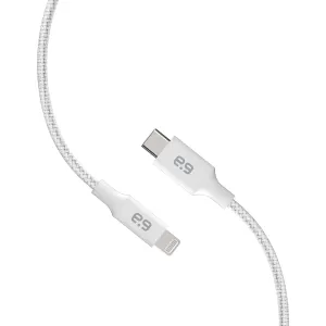 PureGear Braided USB C to Lightning Cable, Apple MFi Certified Charging Data Sync Cable Support Power Delivery & Type C Chargers for iPhone 14,14 Pro, 14 Pro Max,12,11,Xs,XR,X,SE,iPad (6 FT) (White)