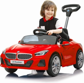 Push Ride-on Car for Toddlers 1.5-4 Years Old, Licensed BMW Z4 Toddler Push Car with Adjustable Push Rod/Horn Music/Silent Wheel, Push Car for Baby Birthday Gift (Red)
