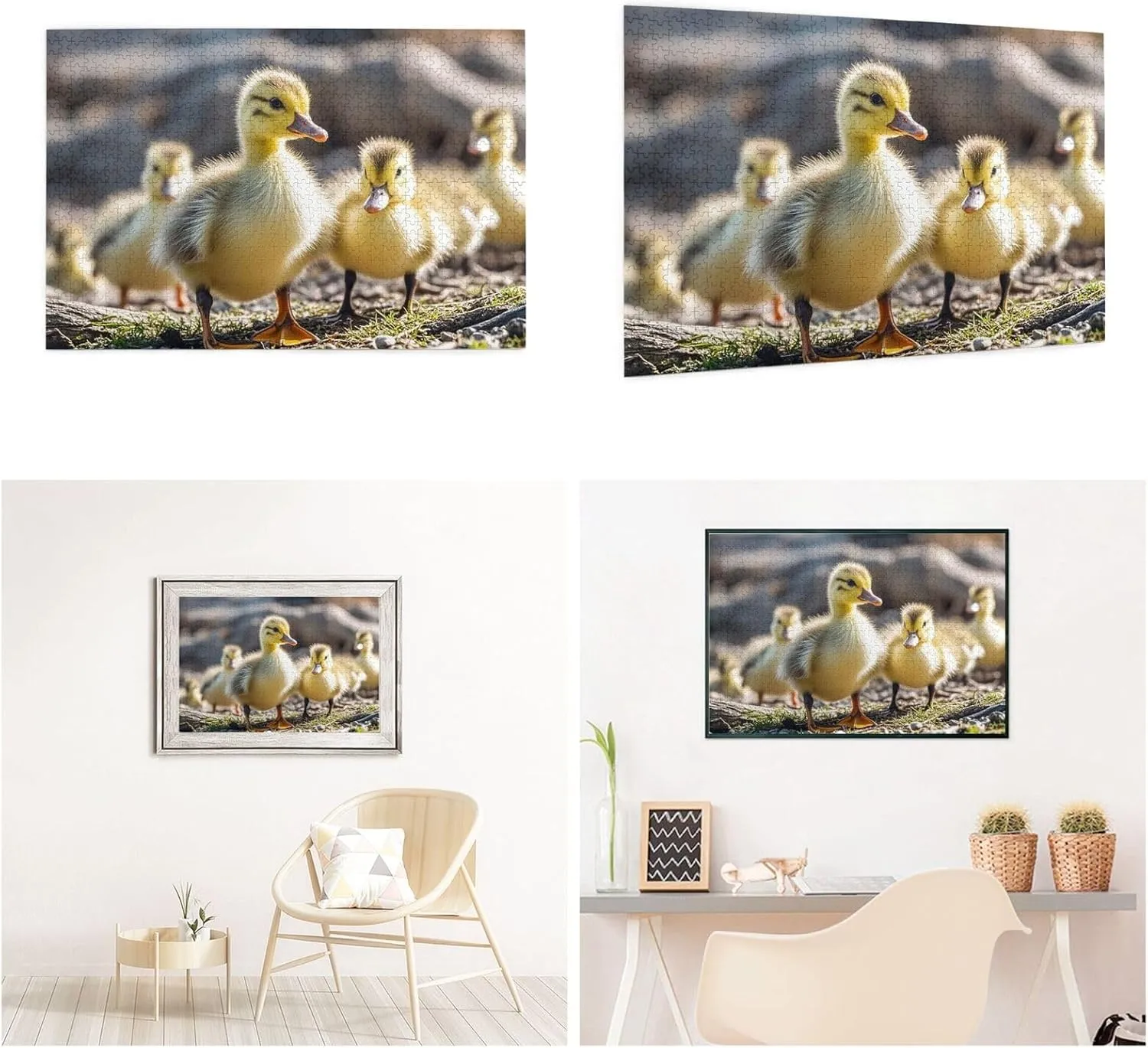 Puzzles 1000 Pieces (29.5" X 19.7") Personalized Jigsaw Puzzles Cute Baby Ducks Puzzle Challenging Photo Puzzle with Storage Bag Picture Puzzle for Adults Family