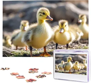 Puzzles 1000 Pieces (29.5" X 19.7") Personalized Jigsaw Puzzles Cute Baby Ducks Puzzle Challenging Photo Puzzle with Storage Bag Picture Puzzle for Adults Family