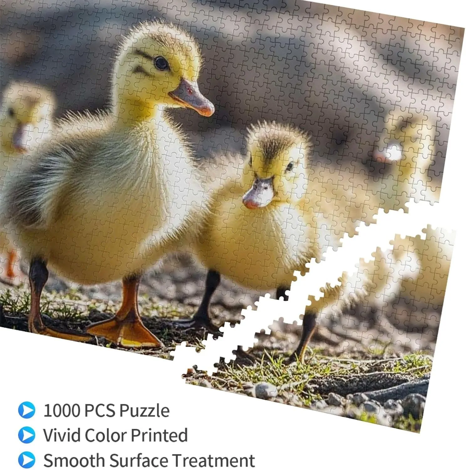 Puzzles 1000 Pieces (29.5" X 19.7") Personalized Jigsaw Puzzles Cute Baby Ducks Puzzle Challenging Photo Puzzle with Storage Bag Picture Puzzle for Adults Family