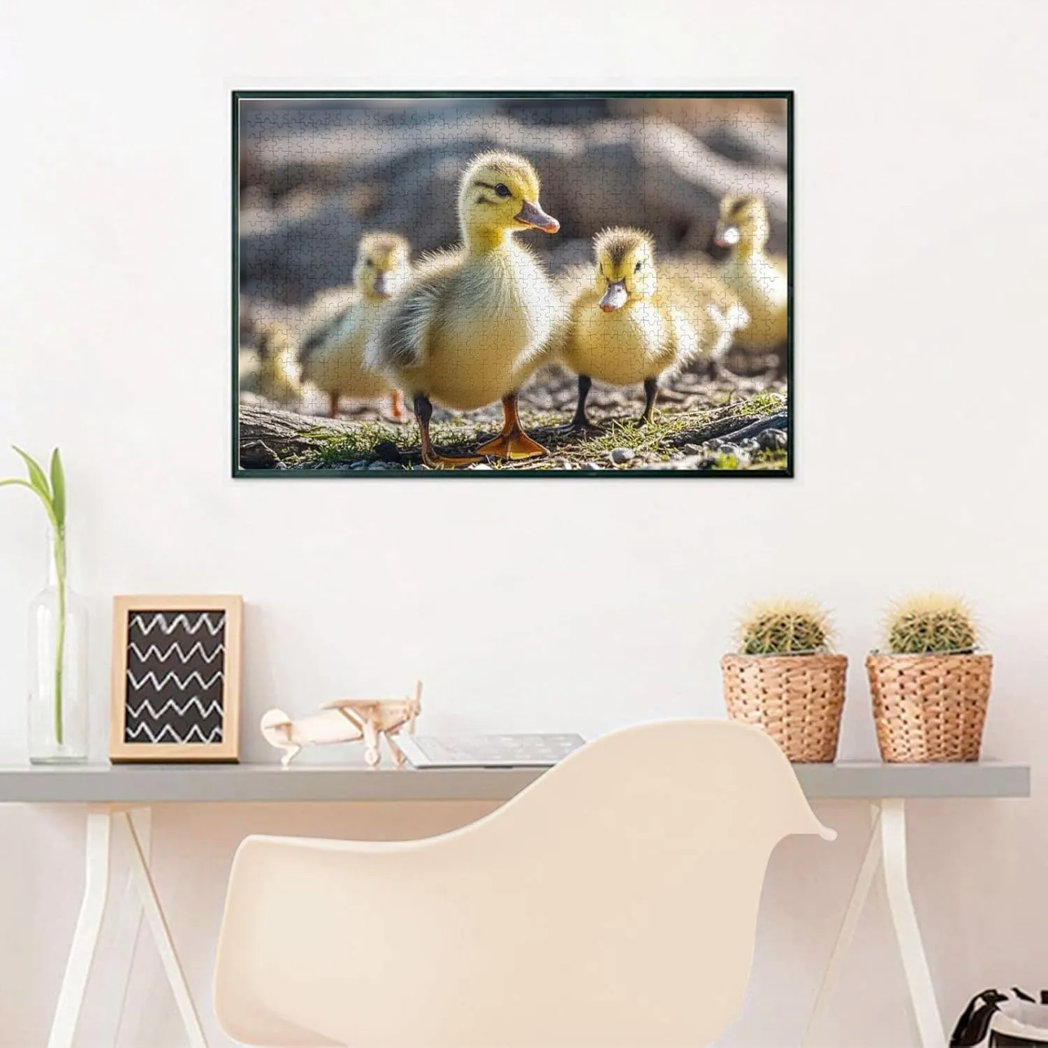 Puzzles 1000 Pieces (29.5" X 19.7") Personalized Jigsaw Puzzles Cute Baby Ducks Puzzle Challenging Photo Puzzle with Storage Bag Picture Puzzle for Adults Family