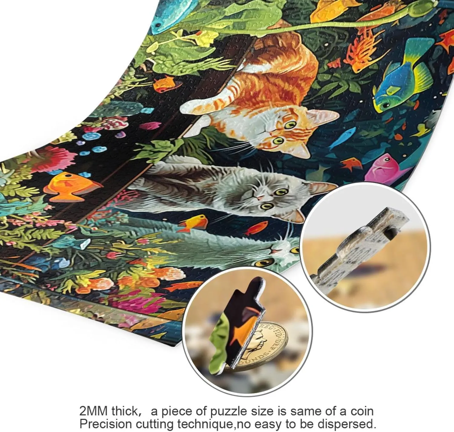Puzzles for Adults 1000 Piece Cute Cats Fish Tank Jigsaw Puzzles Kids Game Toys Gift Home Decor 202a6342