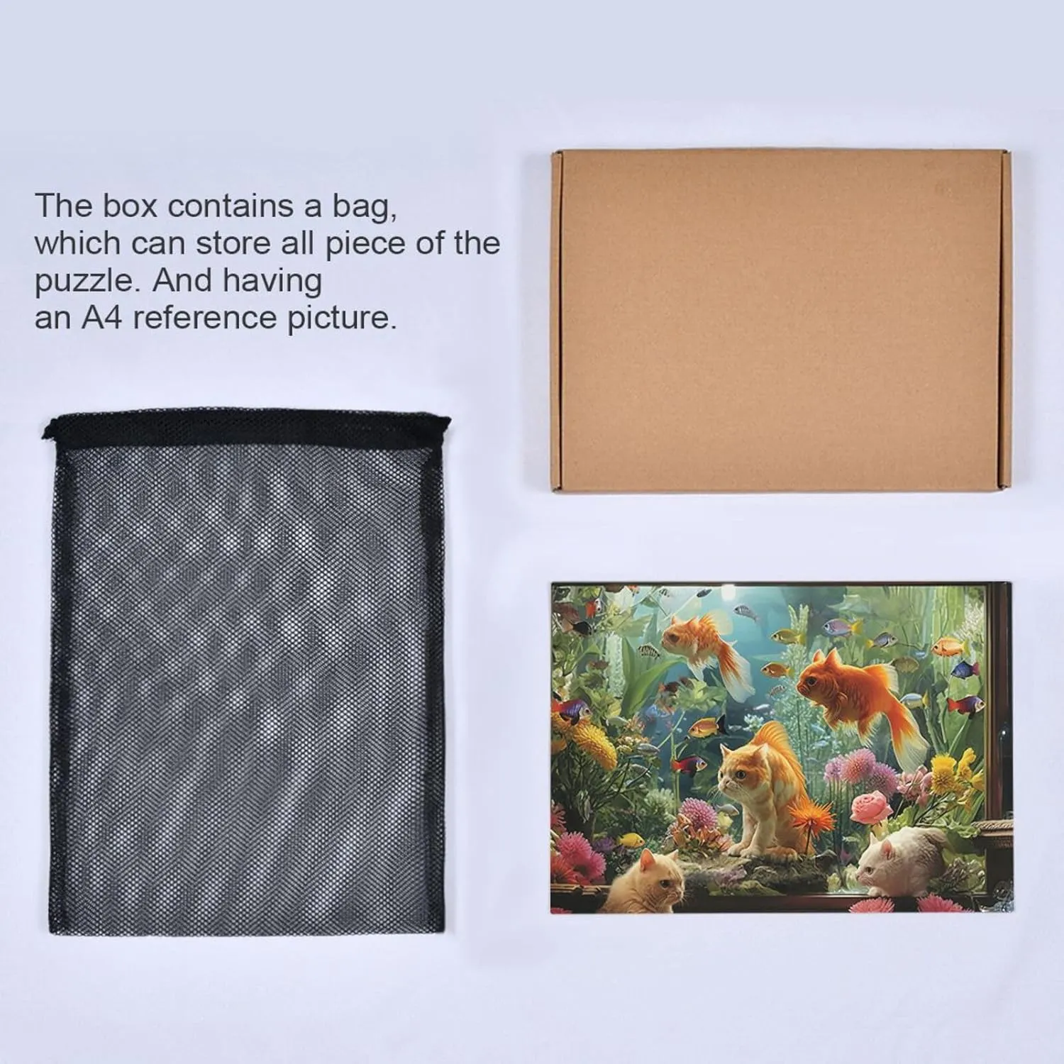 Puzzles for Adults 1000 Piece Cute Cats Fish Tank Jigsaw Puzzles Kids Game Toys Gift Home Decor 202a6345