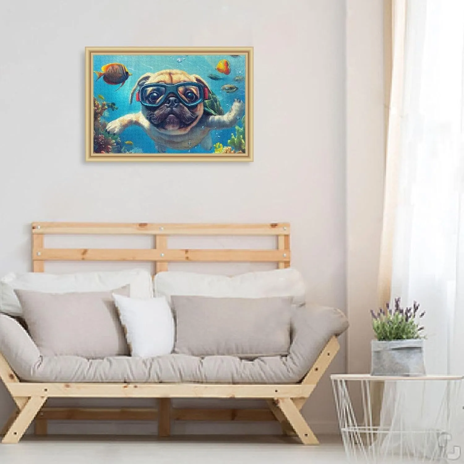 Puzzles for Adults 1000 Piece Cute Pug Swimming Underwater Fish Jigsaw Puzzles Kids Game Toys Gift Home Decor 202b8592