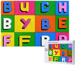 Puzzles for Adults 1000 Pieces, Wooden Jigsaw Puzzles 1000 Pieces, Challenging Puzzle Home Decoration Picture Frame for Family Friends Adults, 29.5x19.7 in, Colorful Alphabet Plaid