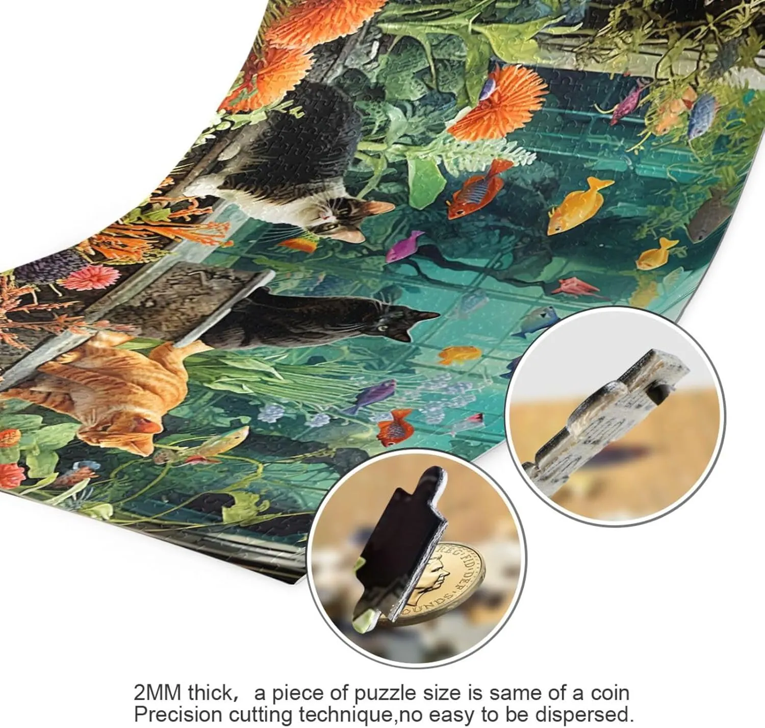 Puzzles for Adults 500 Piece Cute Cats Fish Tank Jigsaw Puzzles Kids Toy Game Gift 202a6343