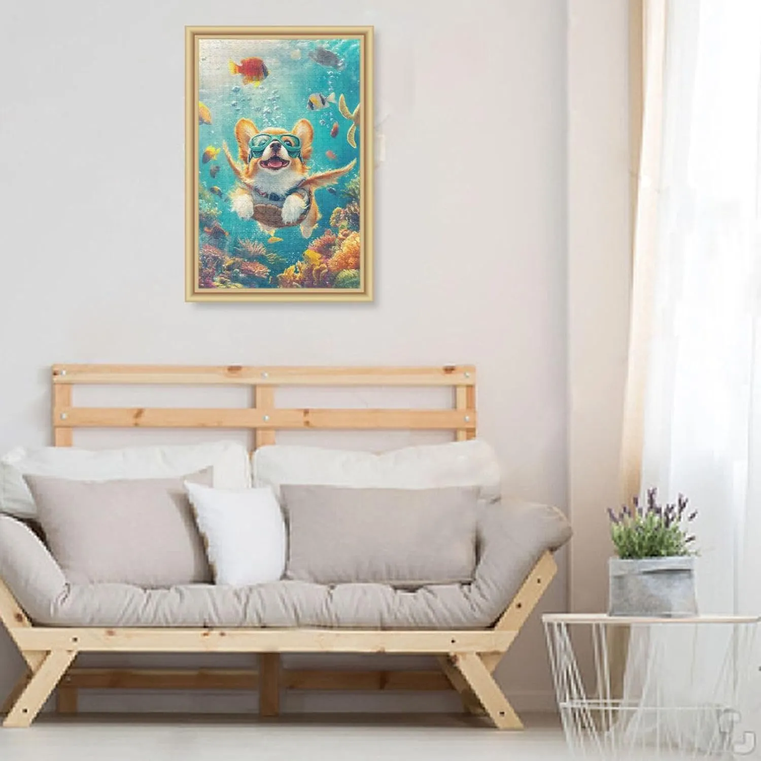 Puzzles for Adults 500 Piece Cute Corgi Swimming Underwater Fish Jigsaw Puzzles for Kids Toy Game Gift 202b8591
