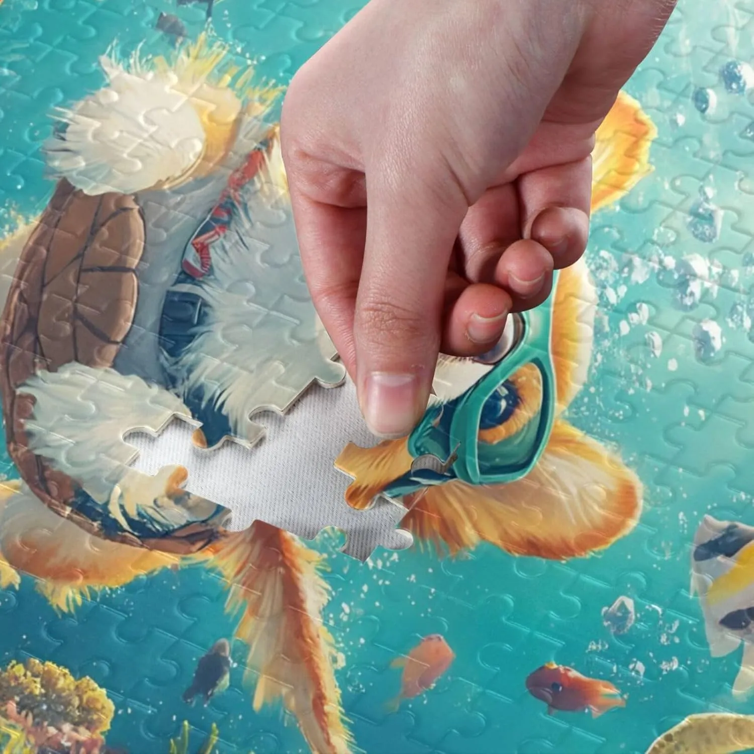 Puzzles for Adults 500 Piece Cute Corgi Swimming Underwater Fish Jigsaw Puzzles for Kids Toy Game Gift 202b8591