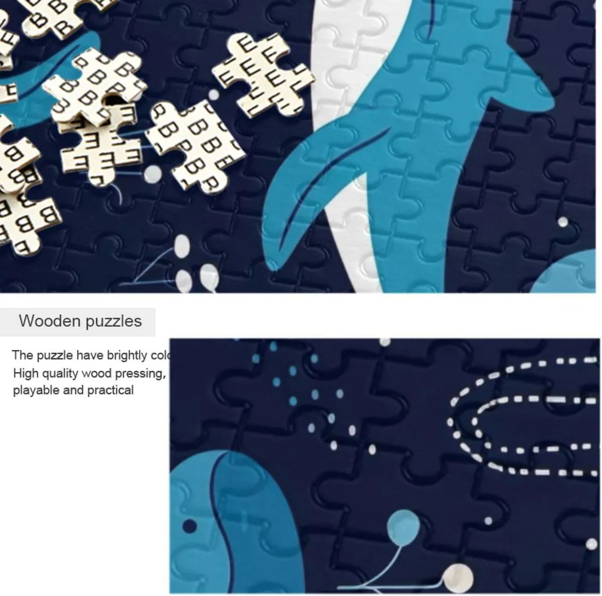 Puzzles for Adults 500 Piece Cute Whale Fish Jigsaw Puzzles Kids Toy Game Gift 202A2625
