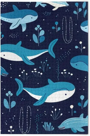Puzzles for Adults 500 Piece Cute Whale Fish Jigsaw Puzzles Kids Toy Game Gift 202A2625